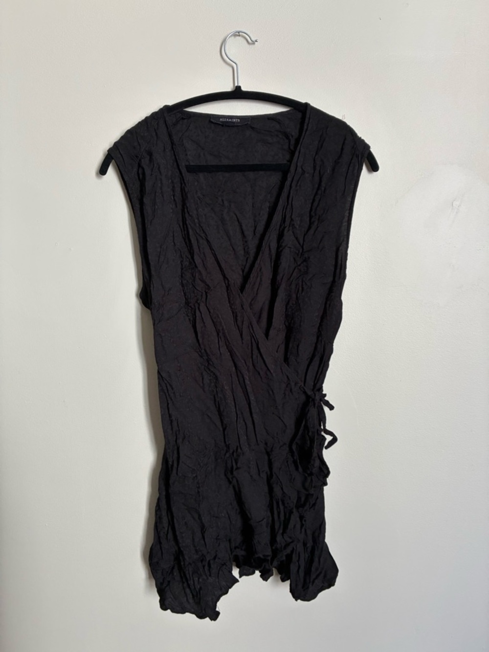 All SaintsBlack Sleeveless Wrap Dress